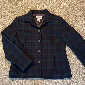 Pendleton Women's Wool Plaid Blazer  - Green and Blue